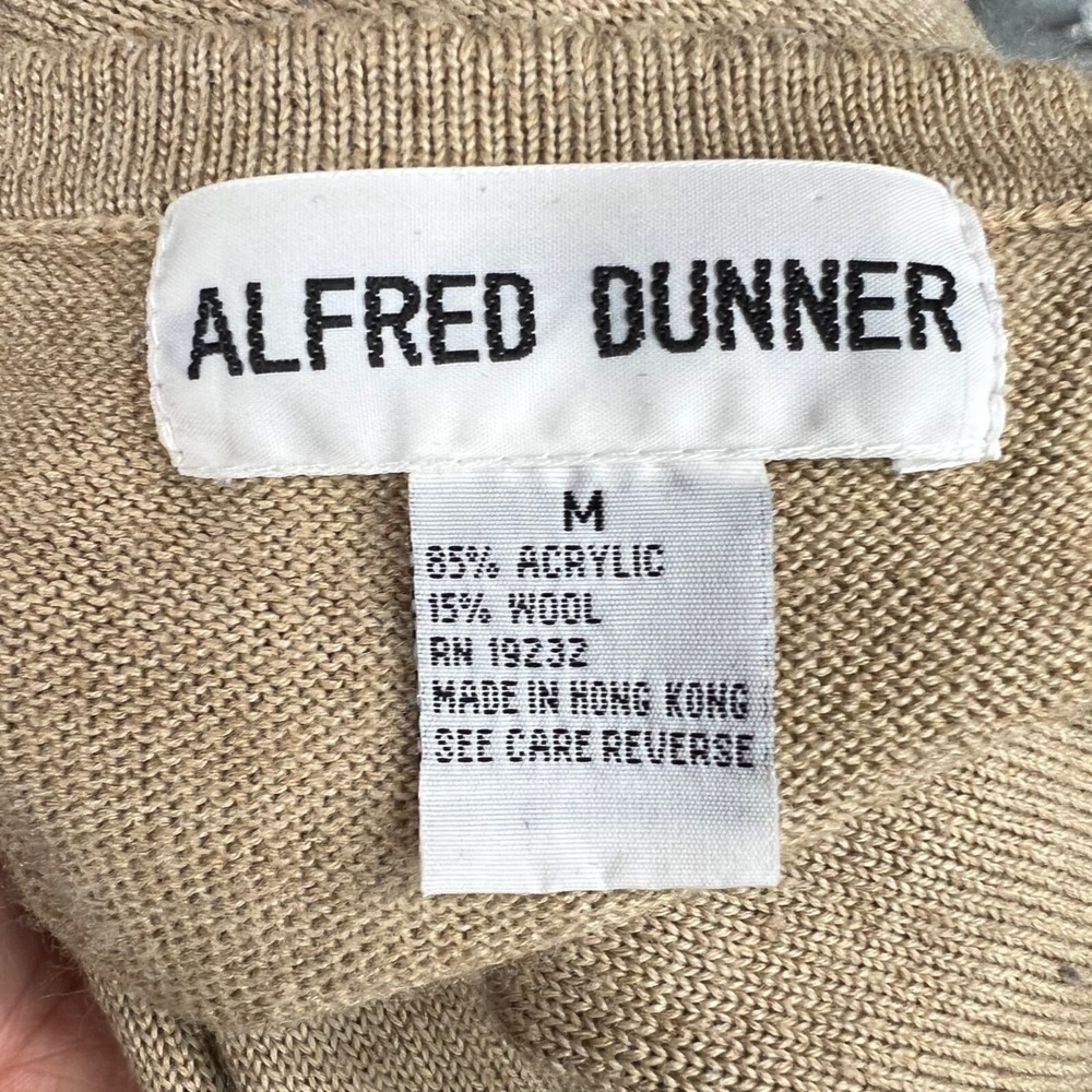 Vintage Medium ALFRED DUNNER Embroidered Knit Tan Sweater‎ Grandmacore - Picture 5 of 5
